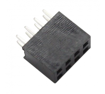 Разъемы штыревые и гнезда CNLIFENG LF613-2.54-08P-230 [2*4P](Черный) Гнездо на плату 8 конт. шаг 2,54мм#2177651