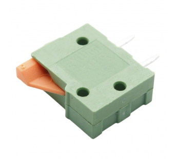 Нажимные клеммники KAIFENG KF141R-2.54-01P-1G (Зеленый)Нажимной клеммник на плату угловой 1 конт. шаг 2,54мм 130В 6А#2171753