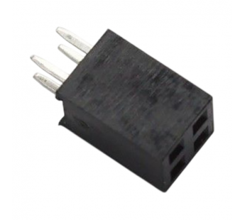 Разъемы штыревые и гнезда CNLIFENG LF613-2.54-04P-230 [2*2P](Черный) Гнездо на плату 4 конт. шаг 2,54мм#2177663
