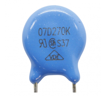 Варисторы NONAME 07D270K Варистор 27В 1,4Дж#2170659