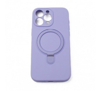 Задняя накладка для iPhone 15 Pro (силикон, поддержка MagSafe, сподставкой, фиолетовая)#2170618