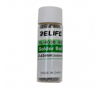 Припой в шариках RELIFE RL-403B диаметр 0,65 мм 25 тыс шт 183°C(Sn63Pb37)#2179725