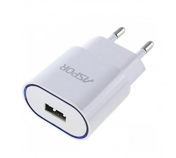ASPOR Сетевое зарядное устройство USB 1000mA 1 выход USB, (A818)ASPOR#2172870