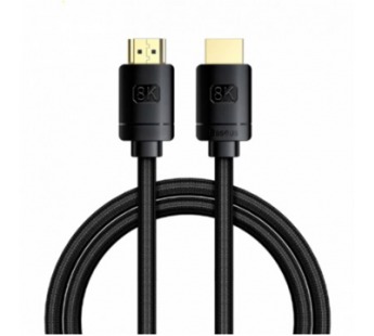 HDMI-кабель 4KHDMI-4KHDMI Baseus CADKLF-F01, силикон, 2.0 м, круглый, черный#2173228