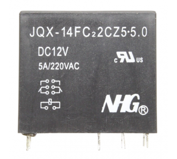 Реле электромагнитные FORWARD JQX-14FC2-2C-Z-5-DC12V-5 Реле 12ВDPDT 220В 5А#2173202