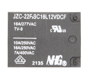 Реле электромагнитные FORWARD JZC-22F-3-S-C-16L-DC12V Реле 12ВSPDT 277В 16А#2173207