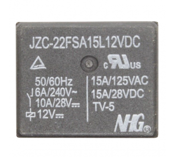 Реле электромагнитные FORWARD JZC-22F-S-A-15-L-DC12V Реле 12ВSPST-NO 240В 6А#2173215