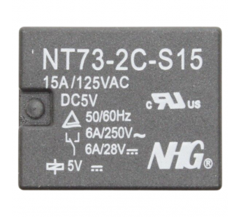 Реле электромагнитные FORWARD NT73-2-CS-15-DC5V-0.36 Реле 5ВSPDT 250В 6А#2173107