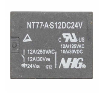 Реле электромагнитные FORWARD NT77-A-S-12-DC24V Реле 24ВSPST-NO 250В 12А#2173097