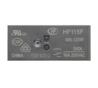 Реле электромагнитные HONGFA HF115F/005-1ZS3 Реле 5В SPDT 250В16А (AgCdO) шаг 5мм#2173321