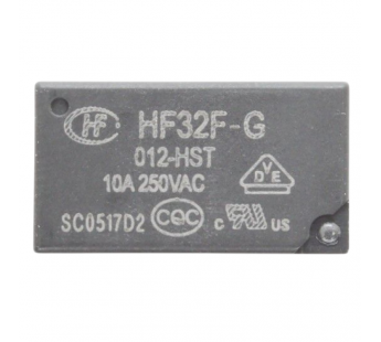 Реле электромагнитные HONGFA HF32F-G/012-HST Реле 12В SPST-NO250В 10А (AgSnO)#2173059