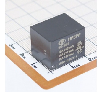 Реле электромагнитные HONGFA HF3FF/012-1HST Реле 12В SPST-NO277В 10А (AgSnO)#2173386