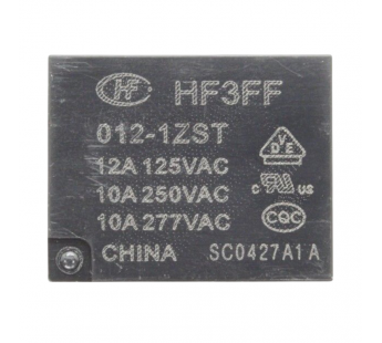 Реле электромагнитные HONGFA HF3FF/012-1ZST Реле 12В SPDT 277В10А (AgSnO)#2173036