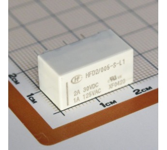 Реле электромагнитные HONGFA HFD2/005-S-L1 Реле 5В DPDT 125В 1А(AgPb/Ag+Au) сигнальное с фиксацией 1 катушка [G6AU-274P-ST15-USDC5]#2173403
