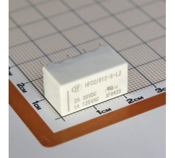 Реле электромагнитные HONGFA HFD2/012-S-L2 Реле 12В DPDT 125В 1А(AgPb/Ag+Au) сигнальное с фиксацией 2 катушки [G6AK-274P-ST15-USDC12]#2173400