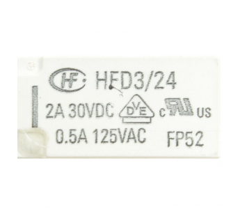 Реле электромагнитные HONGFA HFD3/24 Реле 24В DPDT 125В 0,5А(AgNi+Au) сигнальное [G6S-2-Y DC24]#2173034