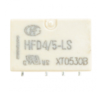 Реле электромагнитные HONGFA HFD4/5-LSR Реле 5В DPDT 125В 0,5А(AgNi+Au) сигнальное с фиксацией 1 катушка SMT#2172980