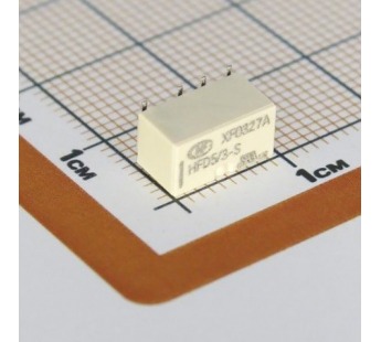Реле электромагнитные HONGFA HFD5/3-SR Реле 3В DPDT 125В 0,5А(Ag+Au) сигнальное SMT#2173432