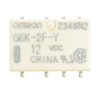 Реле электромагнитные OMRON G6K-2F-Y 12VDC Реле 12В DPDT 125В0,3А (Ag+Au clad) сигнальное SMT#2172914