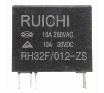 Реле электромагнитные Ruichi RH32F/012-ZS 10A Реле 12В SPDT 250В10А#2172958