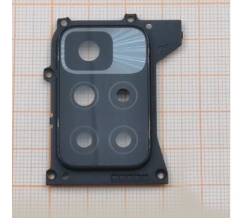 Стекло задней камеры для Xiaomi Redmi 10 4G в рамке (черный)#2173844