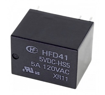 Реле электромагнитные HONGFA HFD41/5VDC-H Реле 5В SPDT 240В 1А(AgNi)#2172986