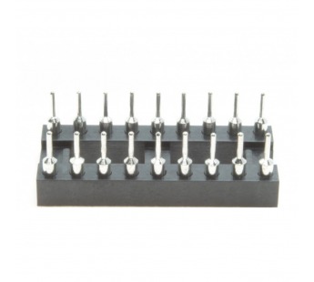 Панельки под микросхемы CONNFLY DS1001-01-18BT1NST1S-JKB(DIP-18) DIP панель 18 конт. цанговая ширина 7,62мм#2173645
