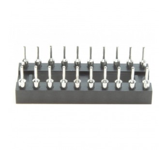 Панельки под микросхемы CONNFLY DS1001-01-20BT1NST1S-JKB(DIP-20) DIP панель 20 конт. цанговая ширина 7,62мм#2173646