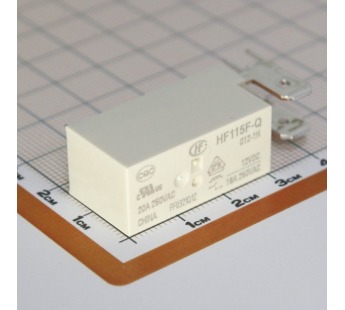 Реле электромагнитные HONGFA HF115F-Q/012-1H Реле 12В SPST-NO250В 20А (AgNi) с вертикальными клеммами 6,3мм#2173327