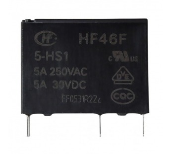 Реле электромагнитные HONGFA HF46F/5-HS1 Реле 5В SPST-NO 250В5А (AgNi)#2173394
