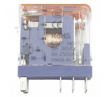 Реле электромагнитные LANBOO LBJ13A Реле LBJ13A-22T/DC12V/8A смеханическим и LED индикатором 12В DPDT 250В 8А 8pin, ручнаякоммутация#2173282