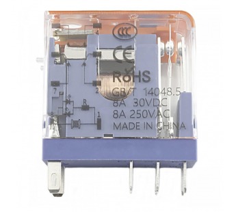 Реле электромагнитные LANBOO LBJ13A Реле LBJ13A-22T/DC24V/8A смеханическим и LED индикатором 24В DPDT 250В 8А 8pin, ручнаякоммутация#2173281