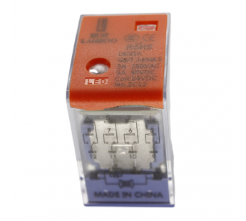 Реле электромагнитные LANBOO LBJ21A Реле LBJ21A-44/DC24V/5A смеханическим и LED индикатором 24В 4PDT 250В 5А контакты 2,6мм14pin#2173546