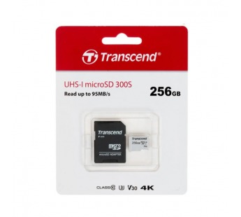 MicroSDXC  256GB  Transcend 300S A2 V30 UHS-I U3 V30 A1 +SD адаптер#2173654