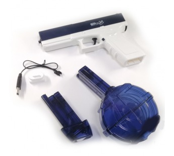 Водяной пистолет электрический Glock water gun (3+) (магазин + барабан)(синий), №818-2#2173737