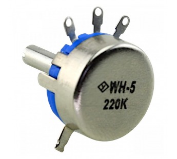 Резисторы переменные NONAME WH5-1А-220K Резистор переменный220 кОм 20% 0,1Вт длина вала 16мм (6мм)#2178196