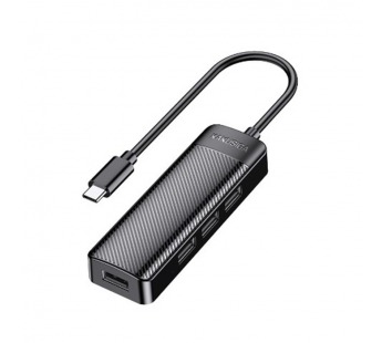 Хаб Type-C KAKUSIGA KSC-1409-M (4USB2.0) черный#2177048