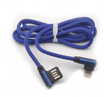 USB для iPhone X/iPhone 7/iPhone 6/iPhone 5 - Lightning (ткань), синий,1м, TG#2179335