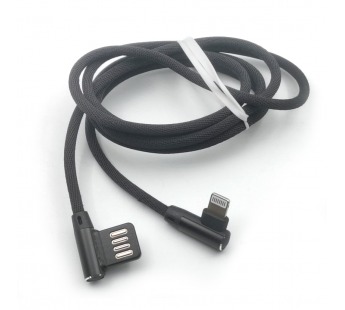 USB для iPhone X/iPhone 7/iPhone 6/iPhone 5 - Lightning (ткань), черный,1м, TG#2179336