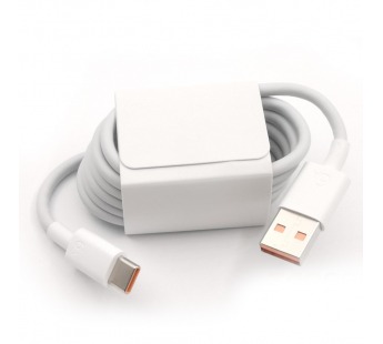 Кабель USB - Type-C (тех.упак) (1м) белый, Fast Charger Data Cable (6A),для Xiaomi#2179296
