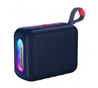 Портативная колонка BOROFONE BR106 (Bluetooth/USB/TF/LED подсветка/8Вт) синяя#2182595