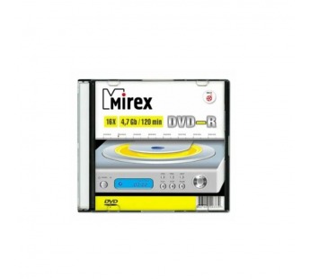 Диск MIREX DVD-R 16Х 4,7ГБ Слим кейс (1/200)#2182522