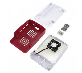 Одноплатные компьютеры NONAME Raspberry Pi 5 корпус пластиковый скулером и радиатором белый/красный#2185865
