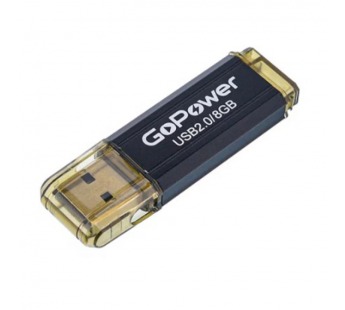 USB 2.0 Flash накопитель  8GB GoPower HIT, металл, чёрный#2187948