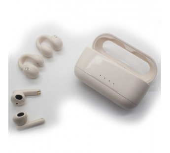 Наушники i24 TWS (Bluetooth) + микрофон (светло-бежевый)#2188770