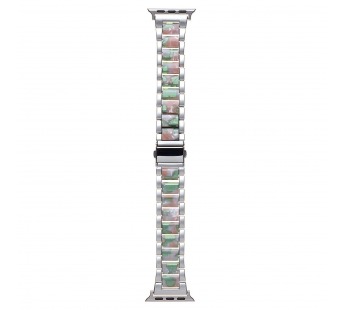 Ремешок - ApW44 Acrylic на застежке Apple Watch 38/40/41 mm (white/pink) (246486)#2191500