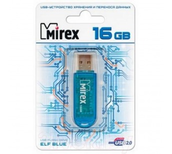 Флеш-накопитель USB 16GB Mirex ELF BLUE (ecopack)#1931728