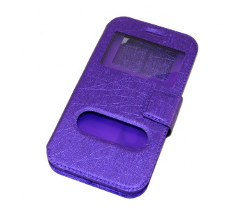 Чехол универсальный с окошком и силиконовой вставкой с имитацией царапин 4,7 фиолетовый#70929