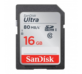 Карта памяти SDHC 16GB SanDisk Class10 Ultra UHS-I  (80 Mb/s)#2048360