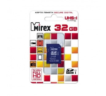 Карта памяти SDHC 32GB MIREX Class 10 UHS-I#2048362